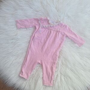 Ralph Lauren Pink Striped Baby Outfit Sz 6 Month